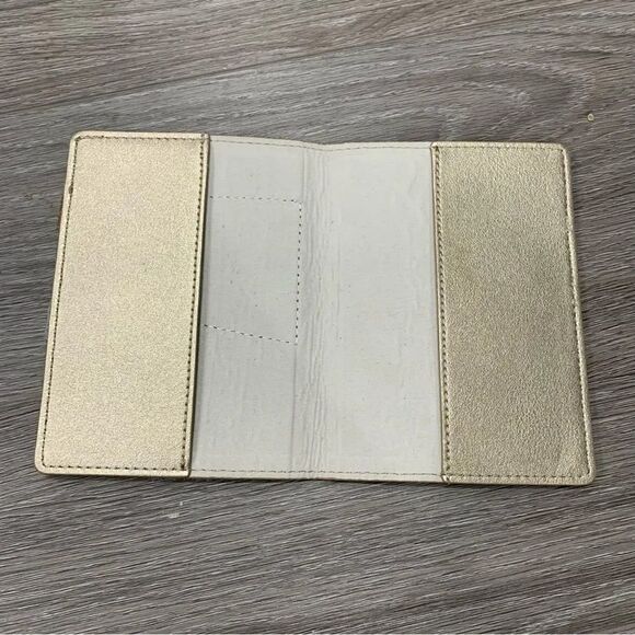 Anthropologie passport cover fringe gold white blue - Picture 2 of 4